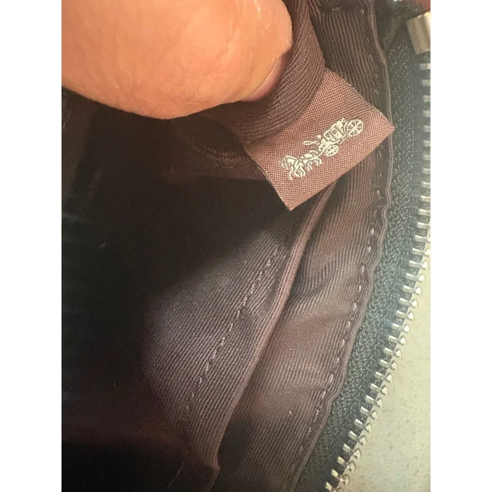 Coach Nolita 19 Black Signature Leather Y2K Wristlet Shoulder Bag